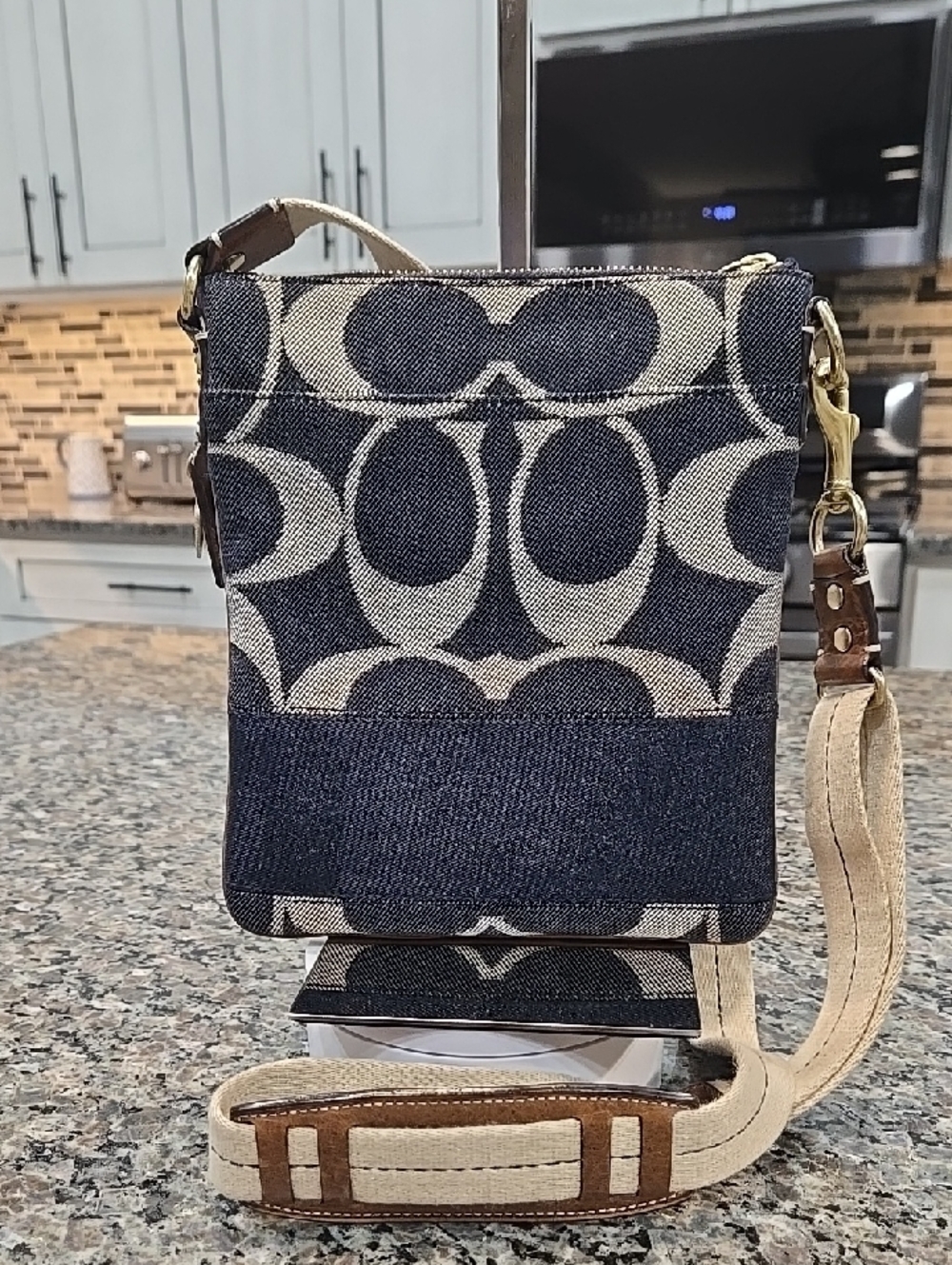 Coach Denim Signature Swingpack Crossbody Bag - Picture 10 of 14